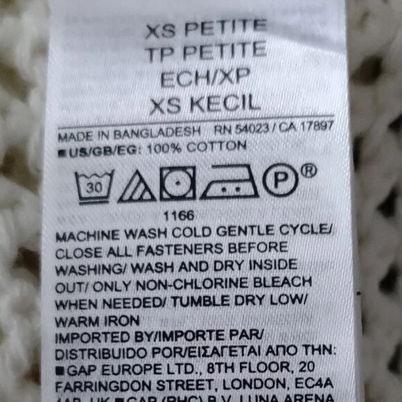 GAP Crochet Cardigan, Cotton Cream Colour, New - Picture 11 of 11